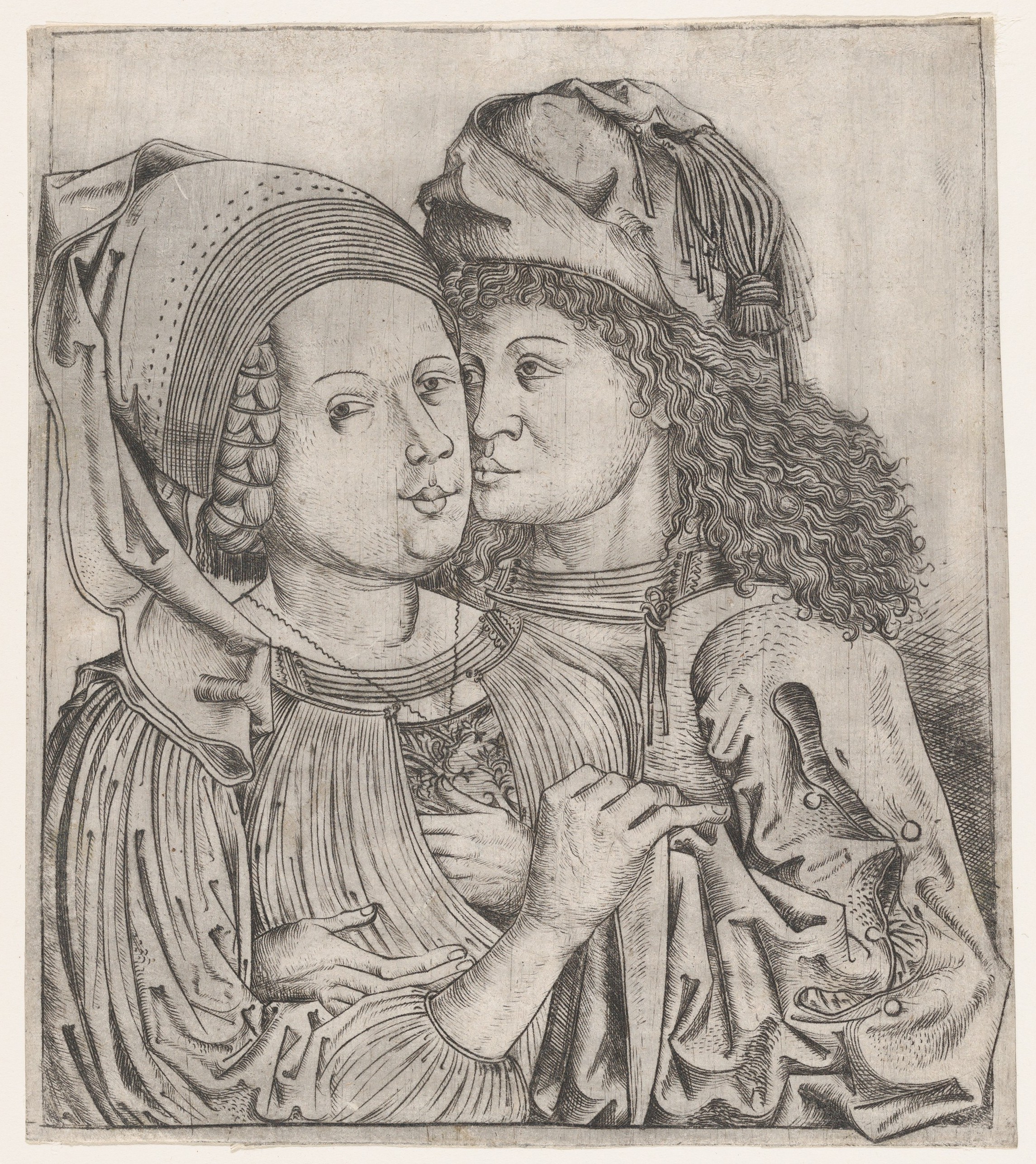 Engraving of a Loving Couple