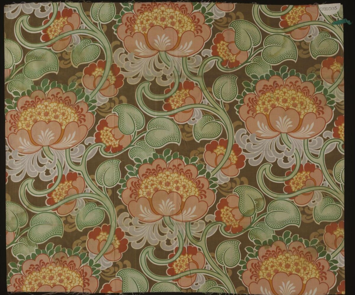 Vintage Brown Floral Textile Pattern