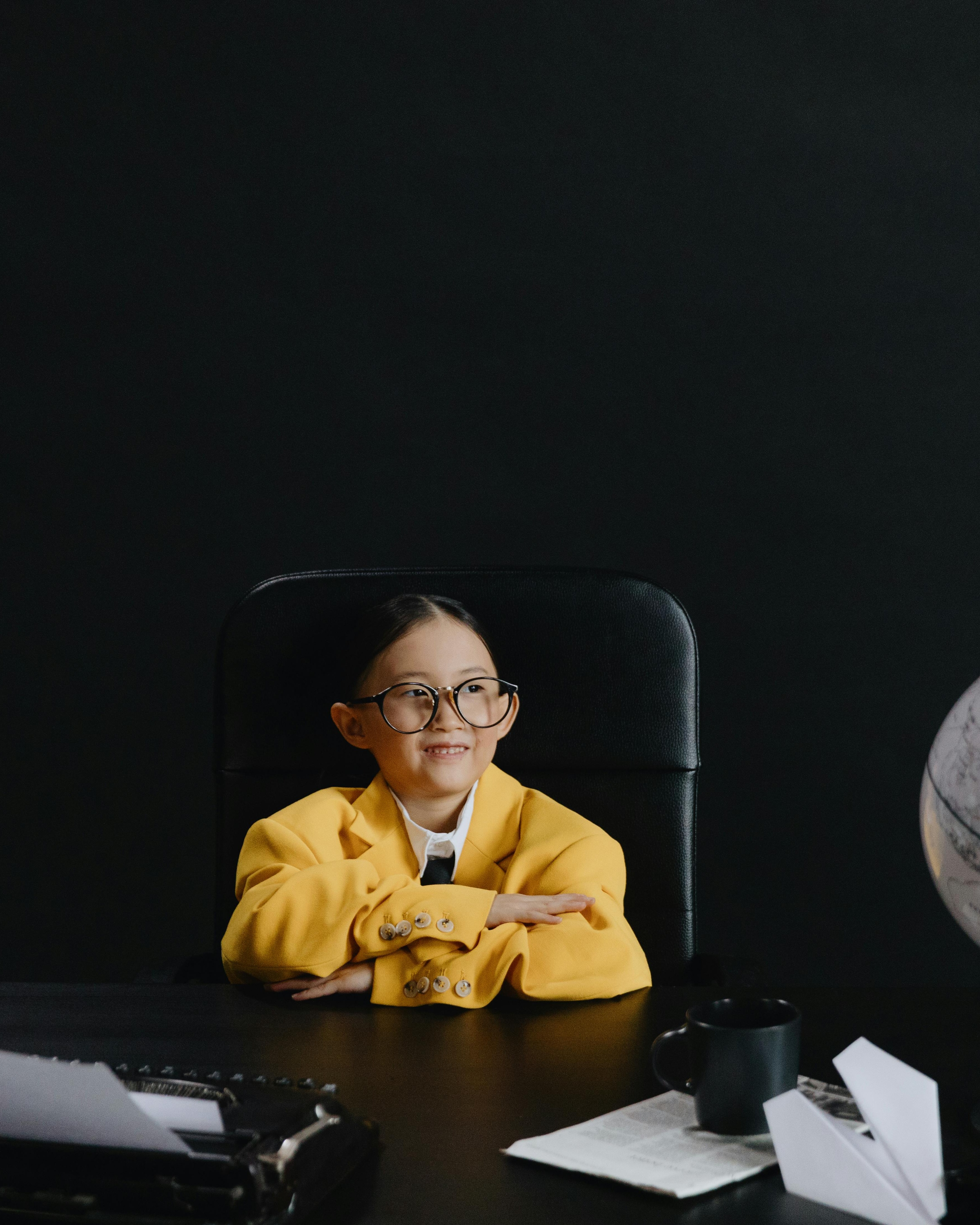 Young Girl Dressed As Office Executive
