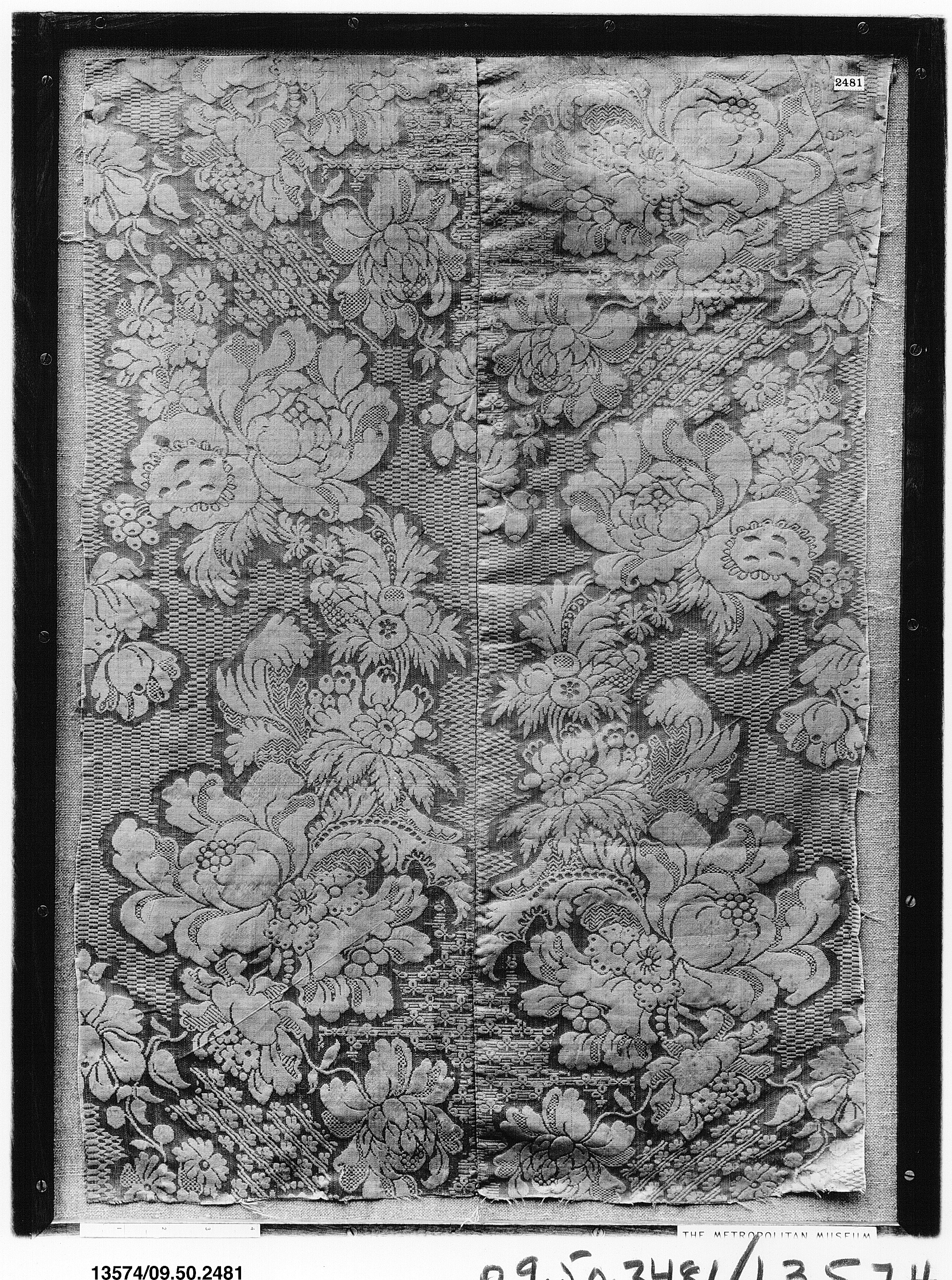 Antique Floral Woven Textile Sample