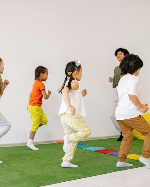 Children's Group Activity With Teacher