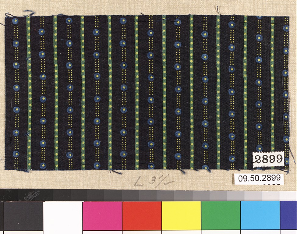 Antique Dotted Striped Fabric Sample
