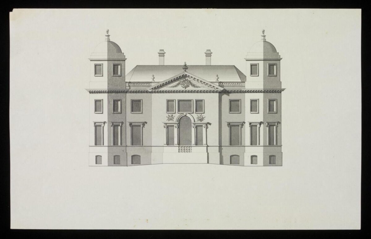 Classical Country House Architectural Elevation Drawing