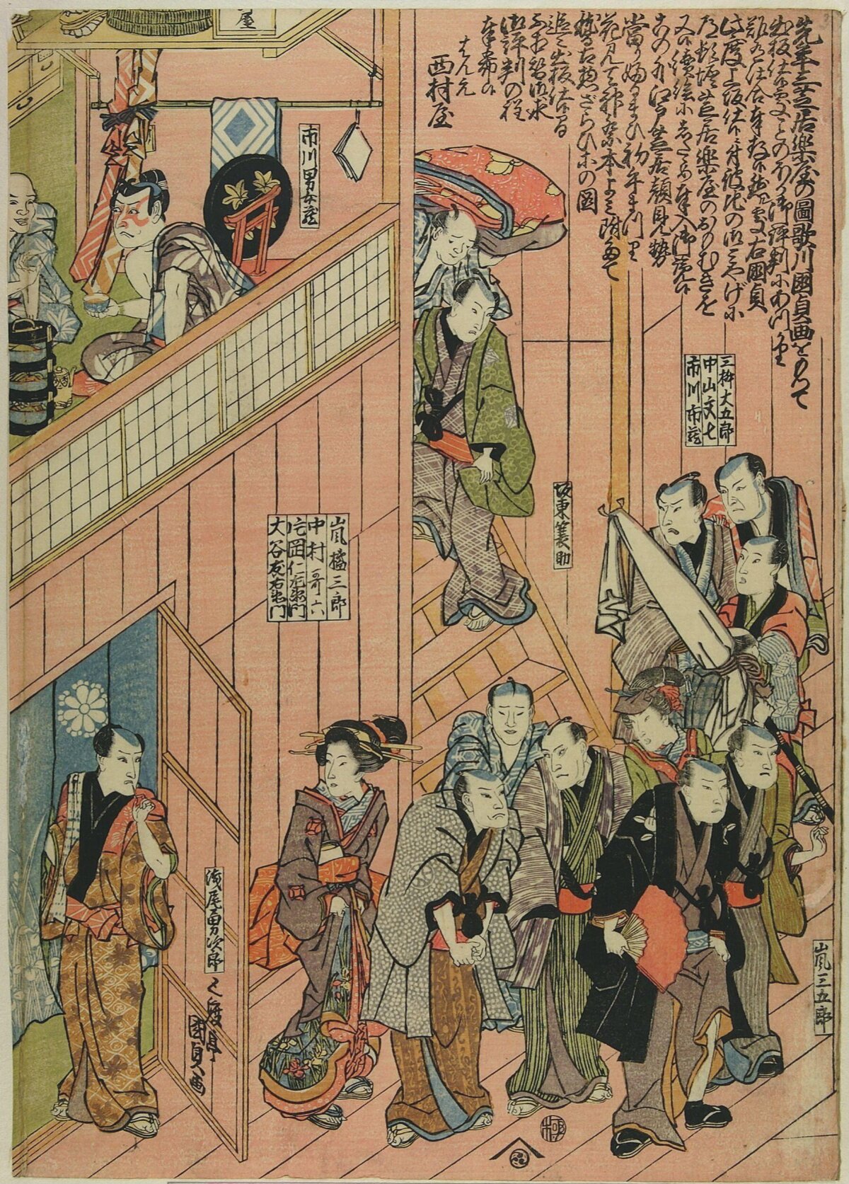 Ukiyo-e Actors Gathering Scene