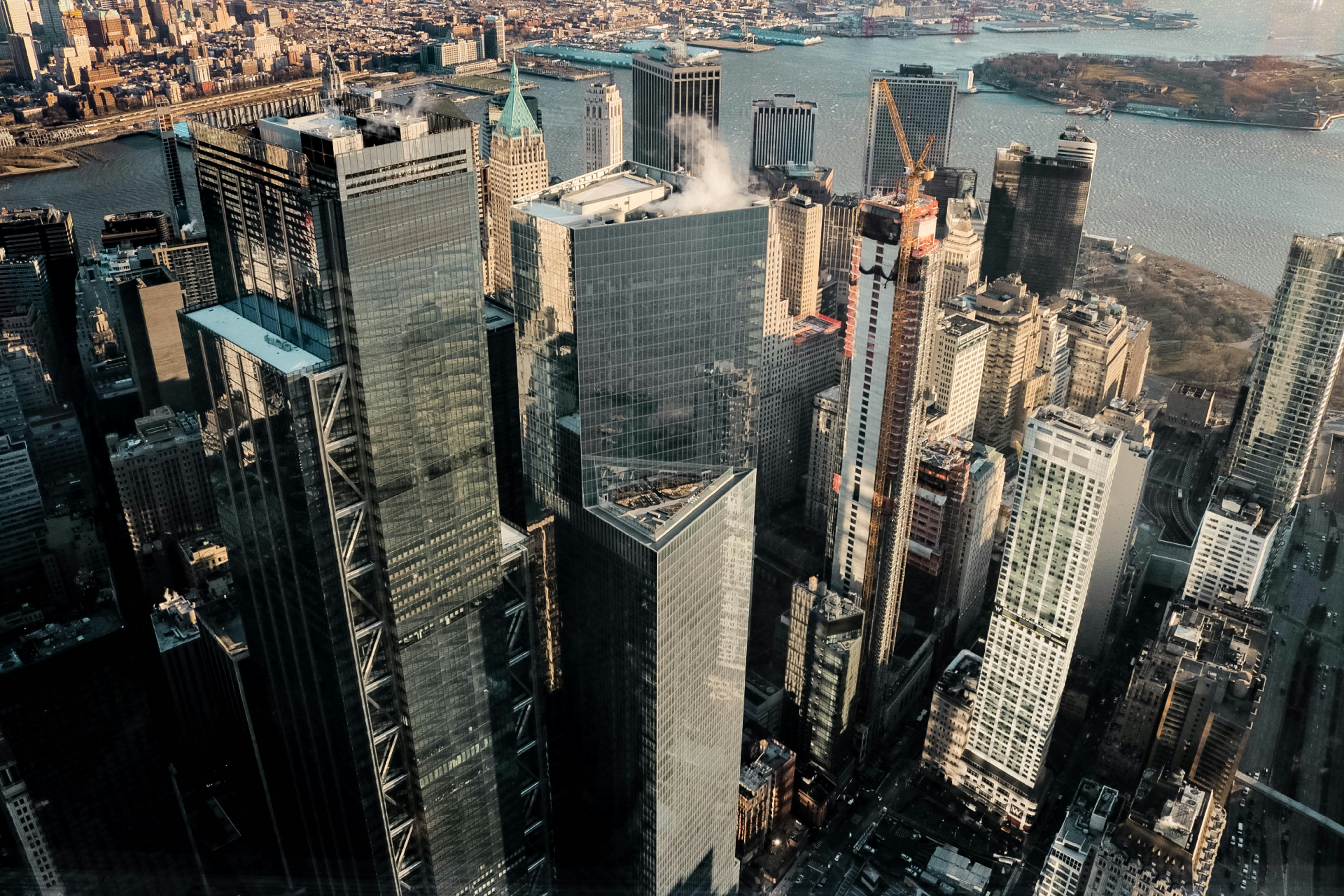Aerial View of Manhattan Skyscrapers