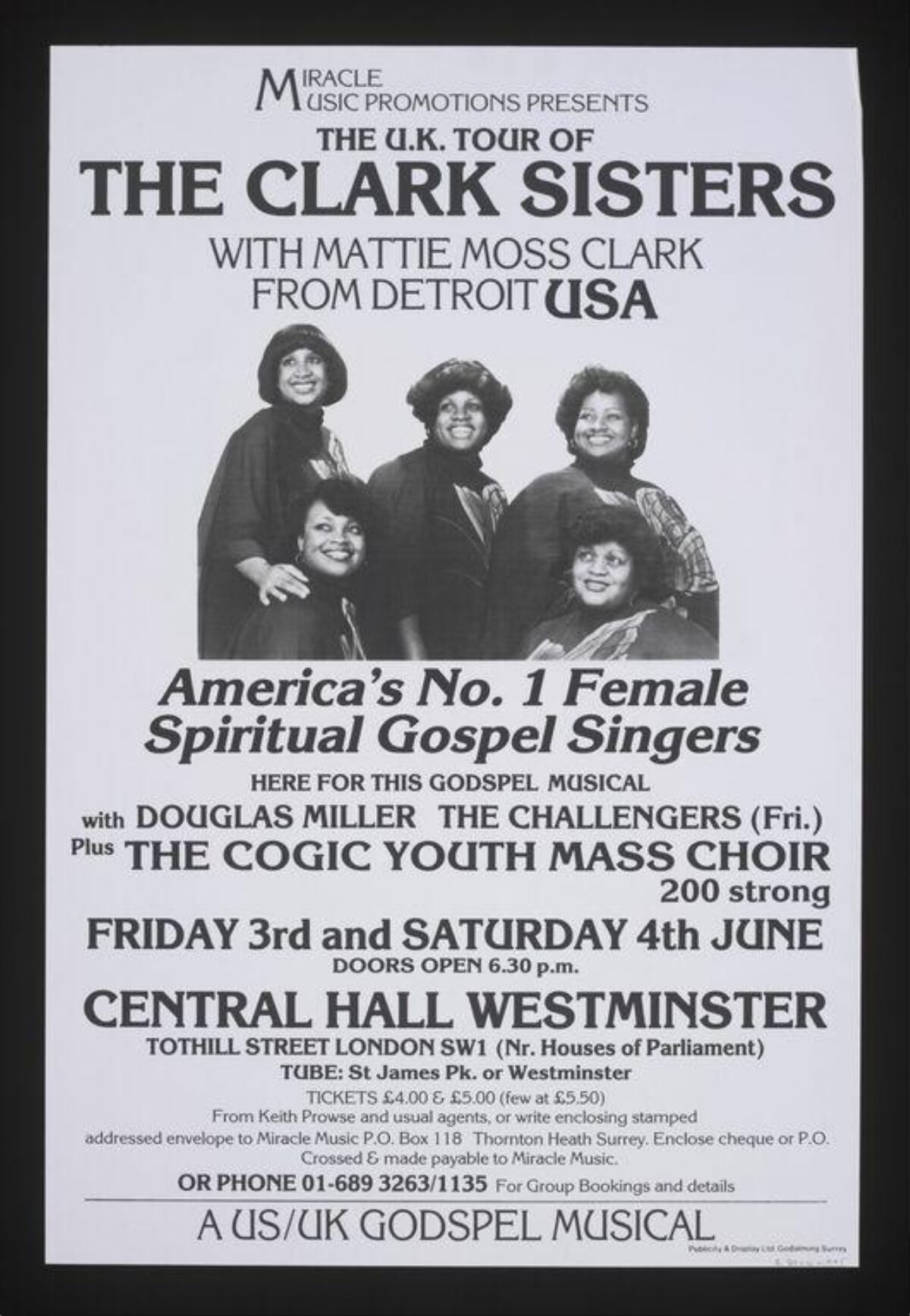 The Clark Sisters UK Tour Poster