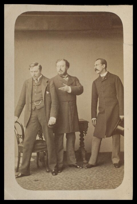 Three Victorian Men Vintage Portrait