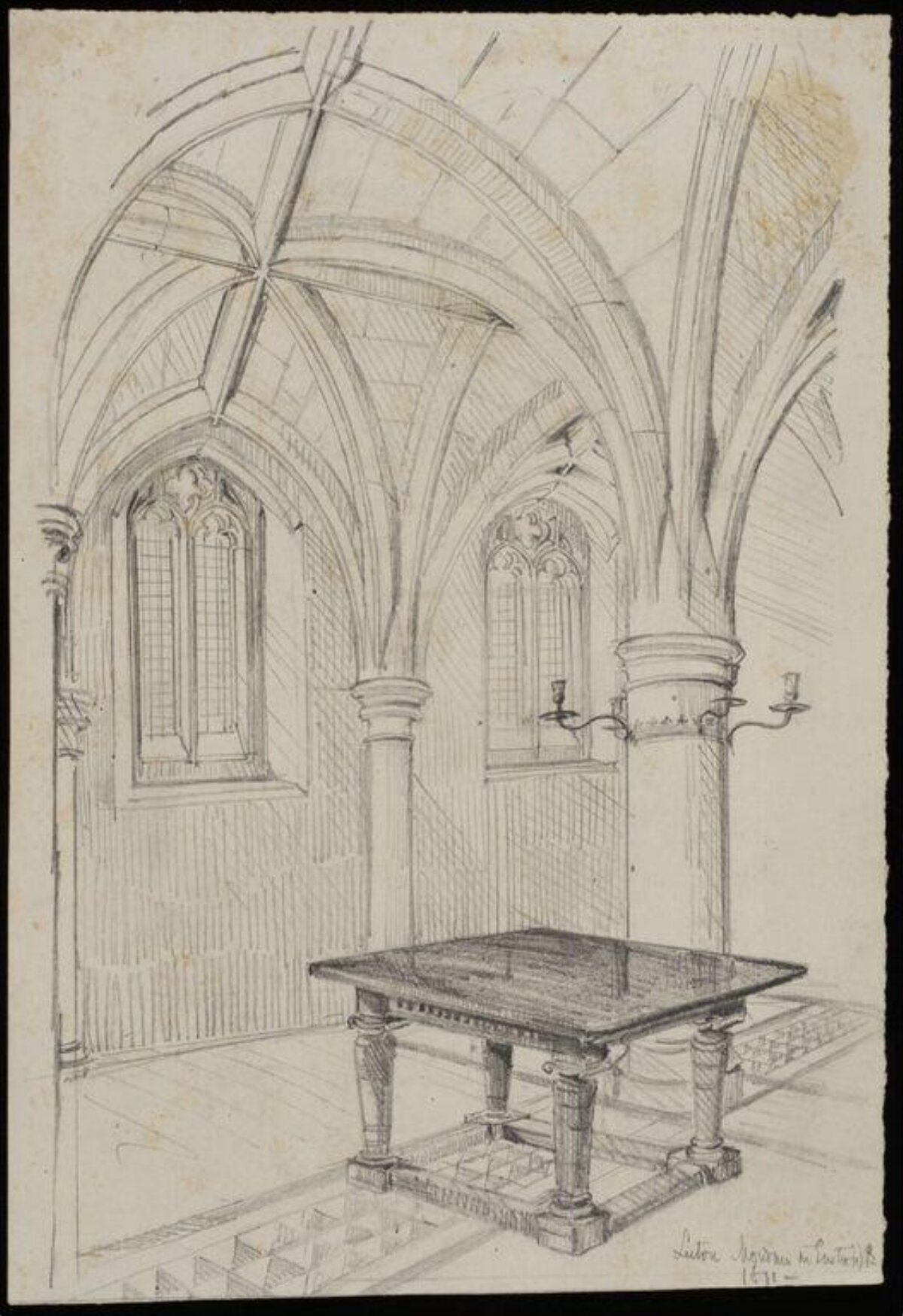 Gothic Interior Pencil Sketch