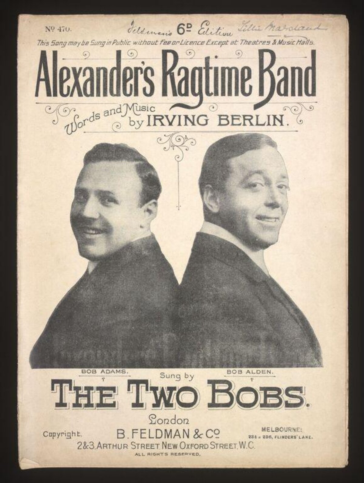 Alexander's Ragtime Band Sheet Music Cover