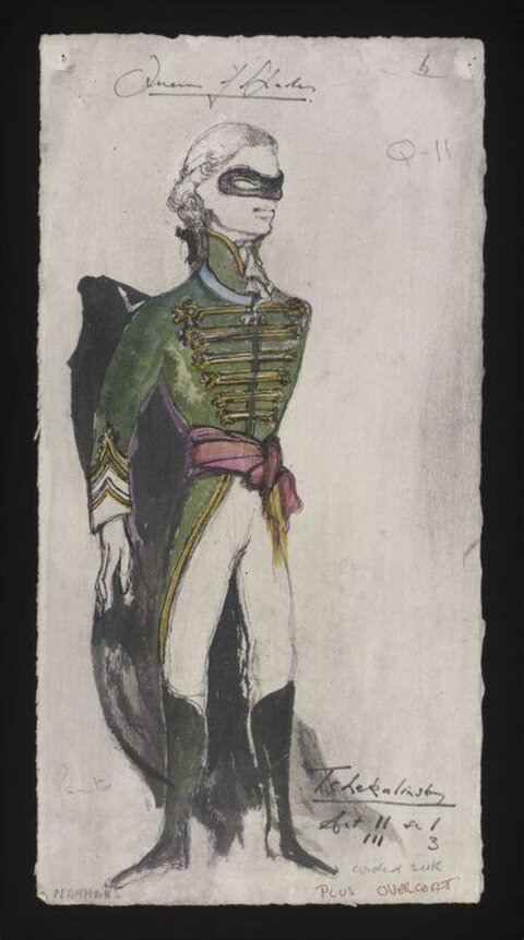 Masked Man Costume Design Sketch