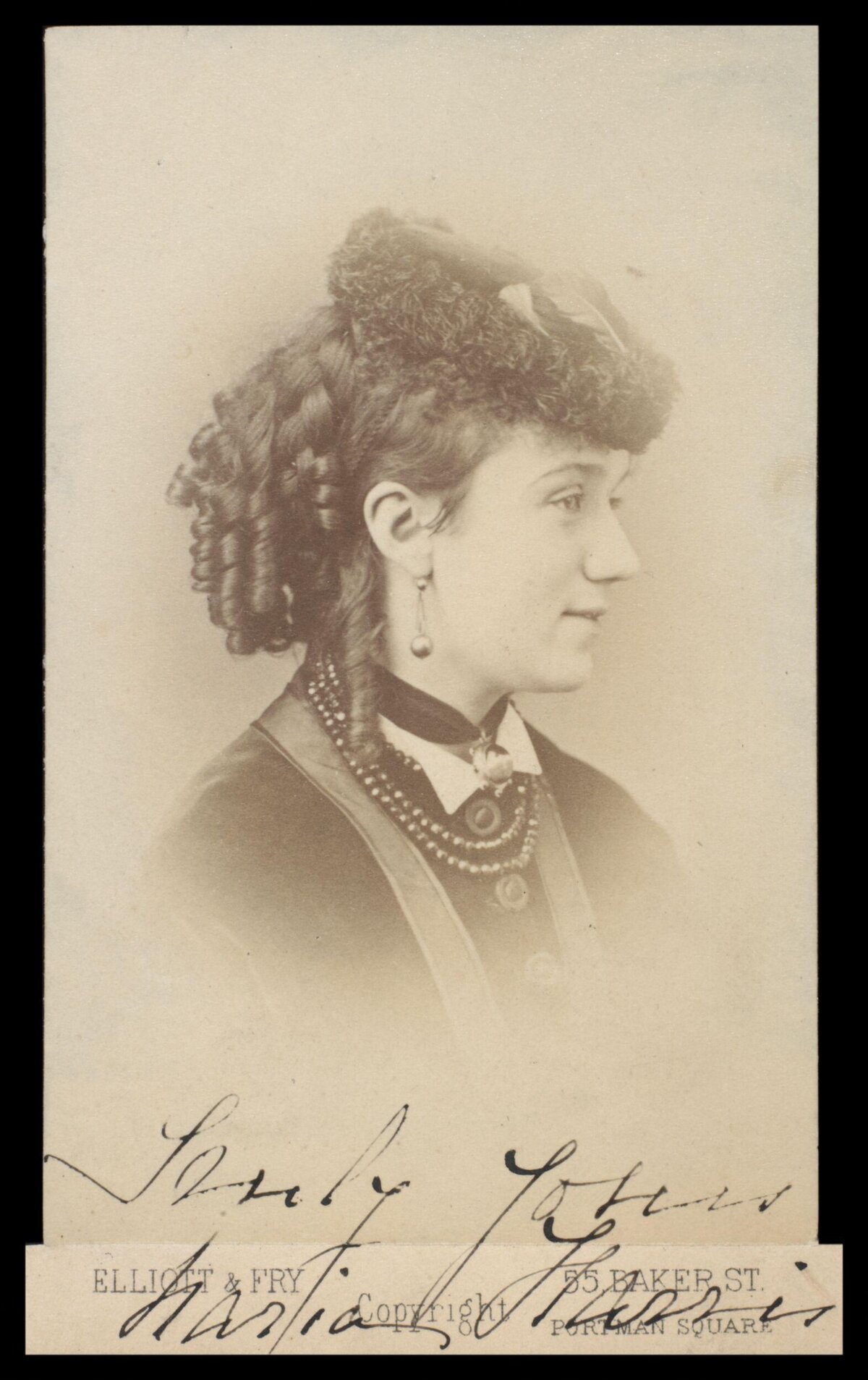 Vintage Signed Portrait of Victorian Woman