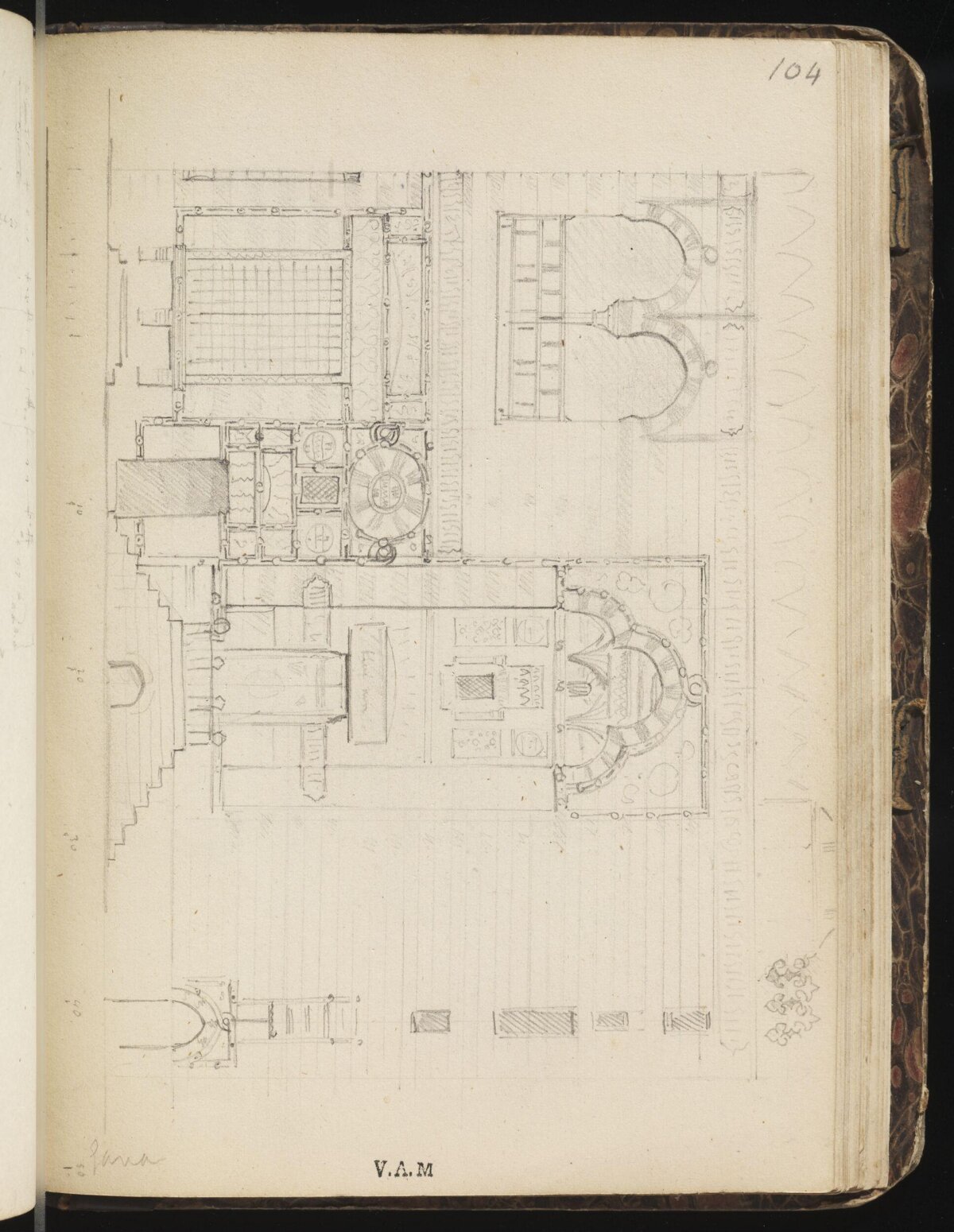Pencil Sketch of Architectural Floor Plan