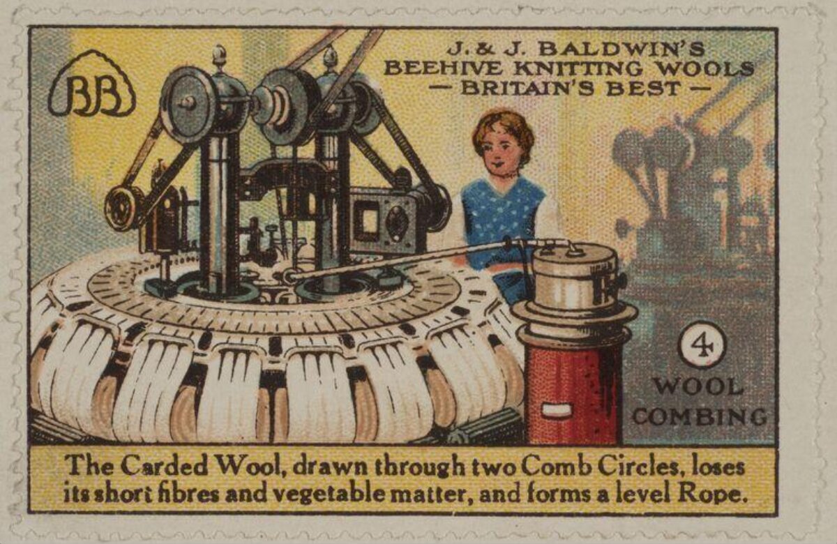 Vintage Wool Combing Advertising Card