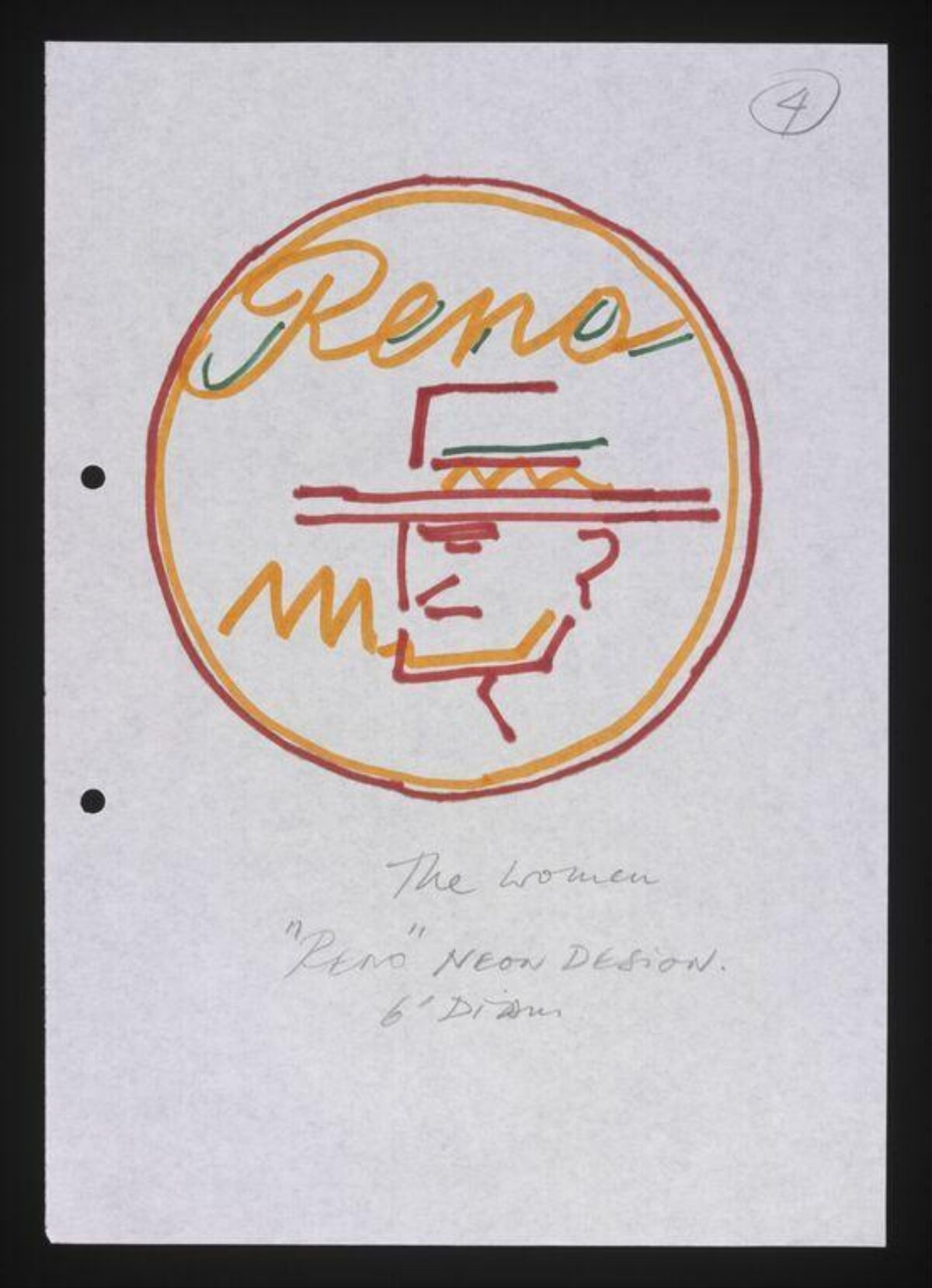 Hand-drawn Reno Neon Design Sketch