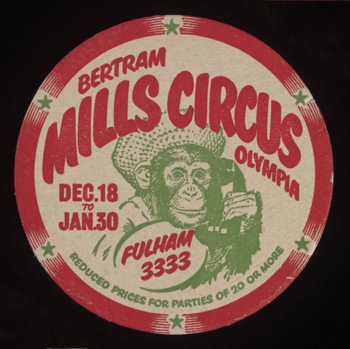 Vintage Bertram Mills Circus Sticker