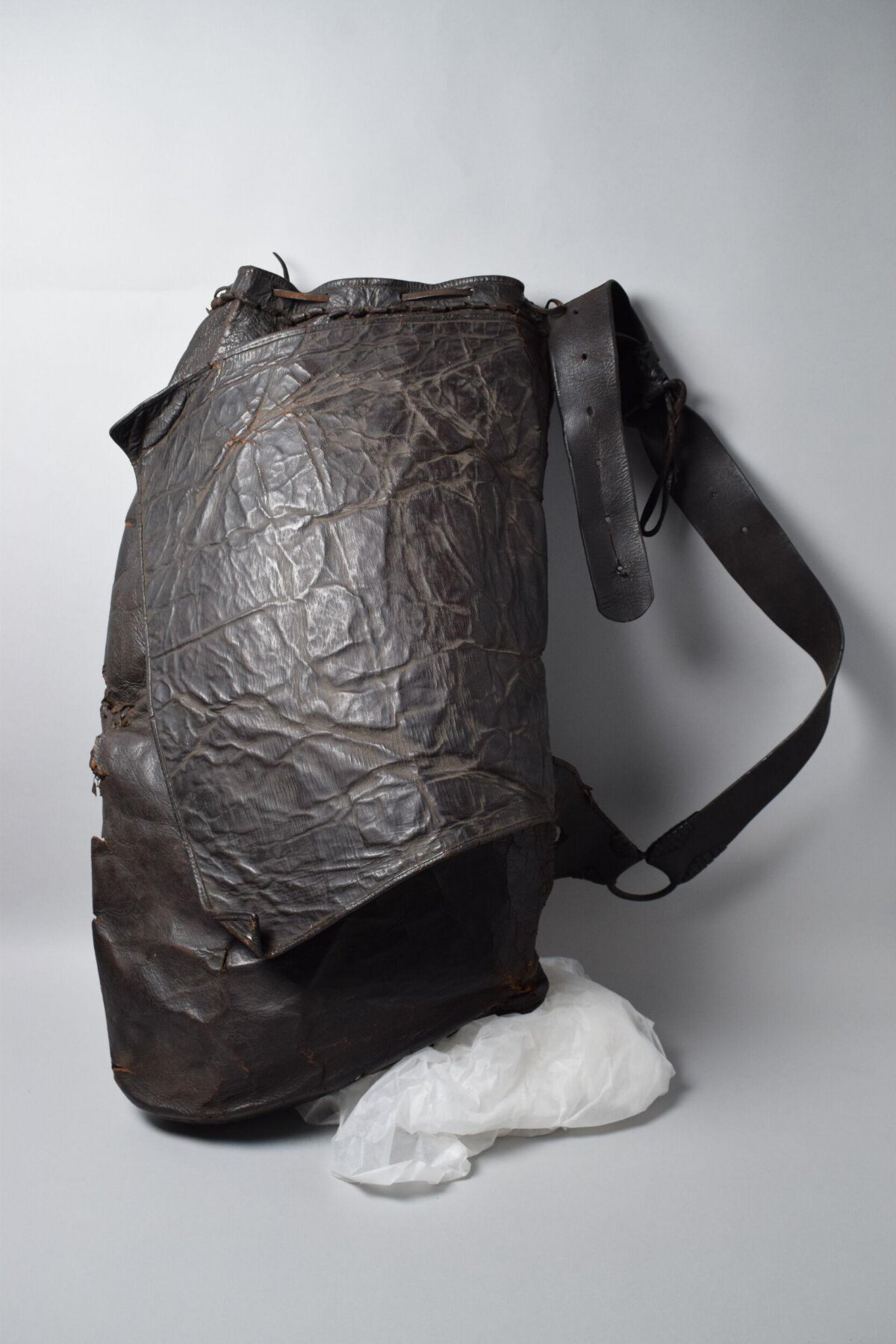 Vintage Aged Dark Leather Backpack