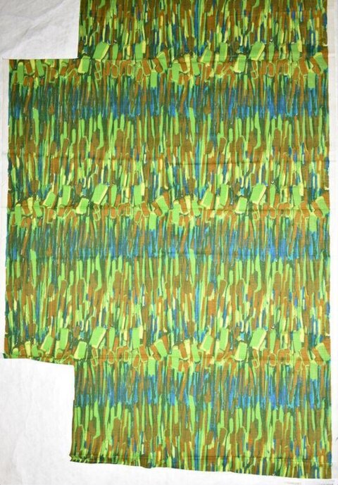 Retro Abstract Patterned Fabric Remnant