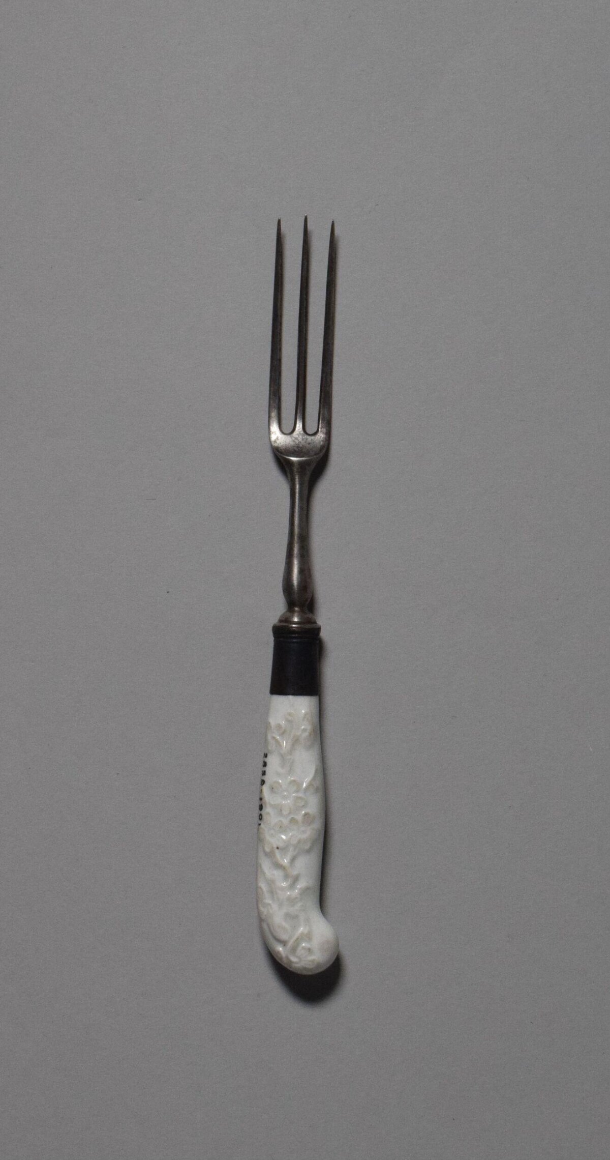 Antique Three-Prong Ceramic Handled Fork