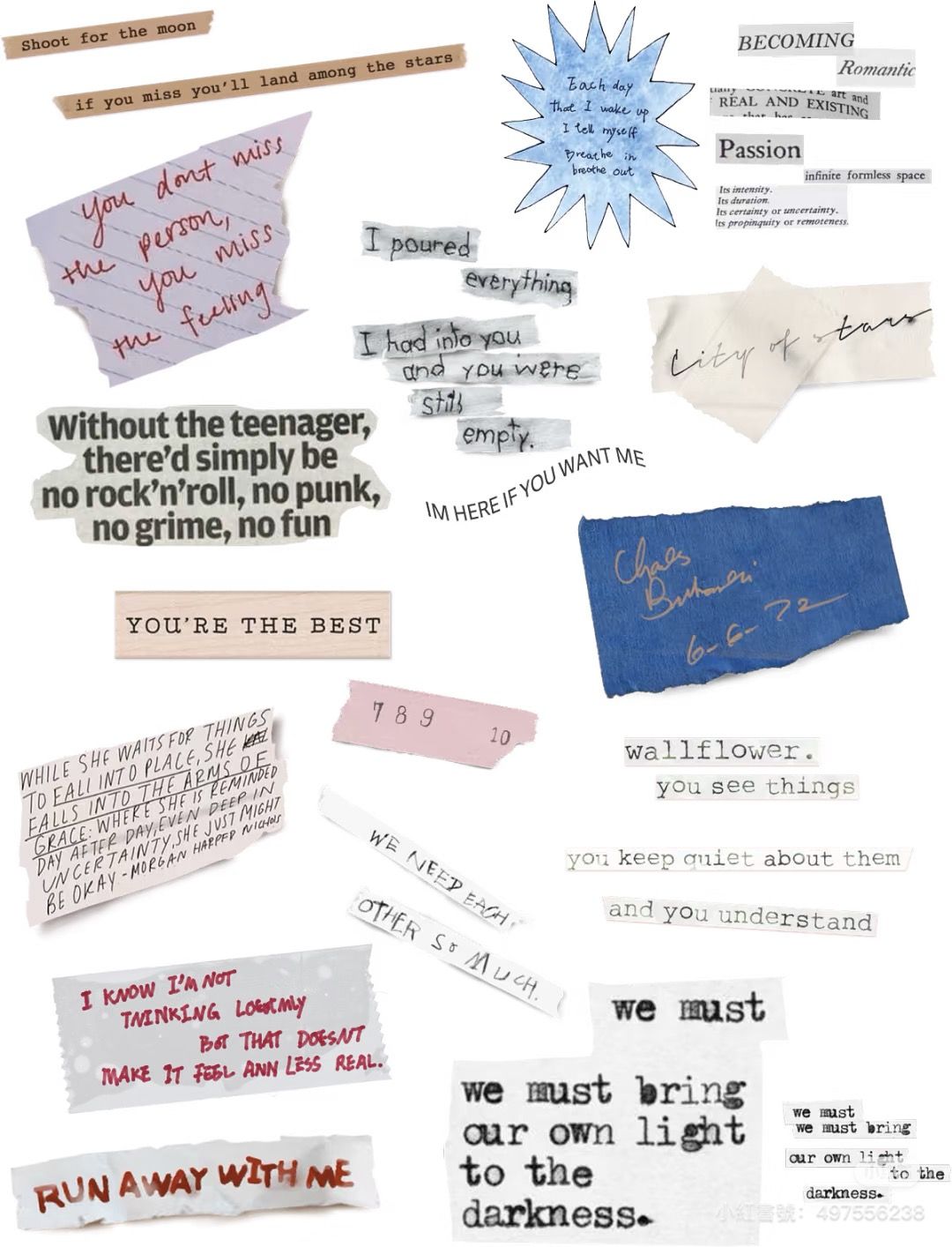 Collage of Inspirational Quote Clippings