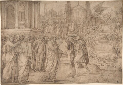 Religious Classical Scene Pen Sketch