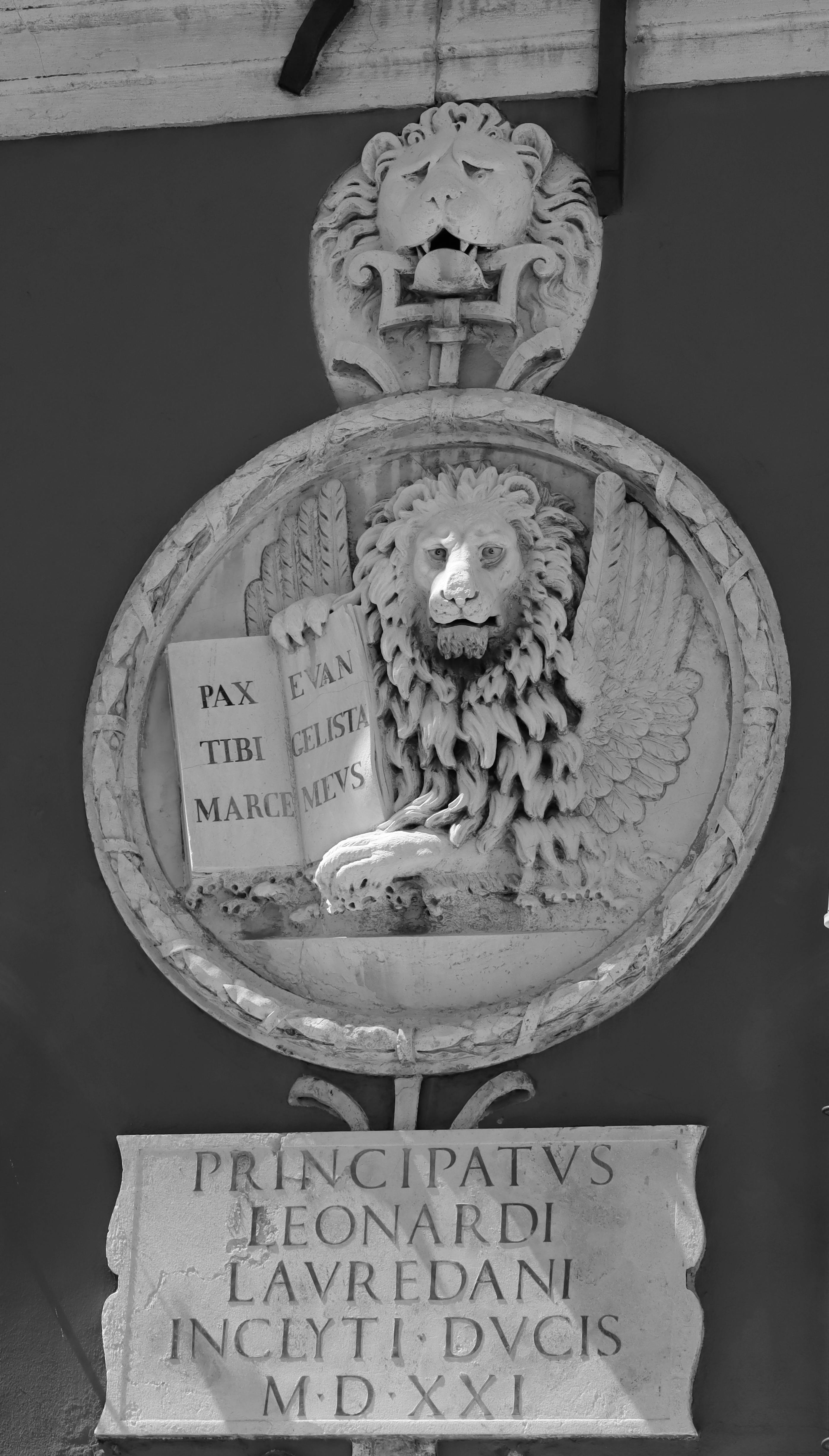 Winged Lion Stone Relief Plaque