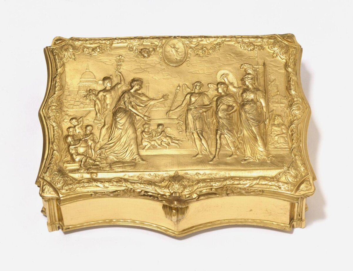 Ornate Gilt Mythological Relief Casket