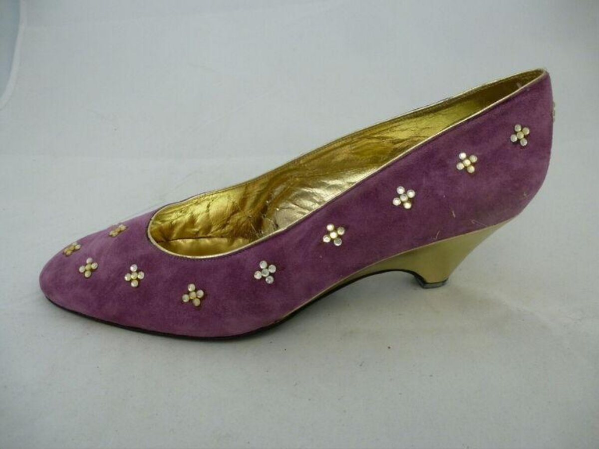 Vintage Purple Embellished High Heel