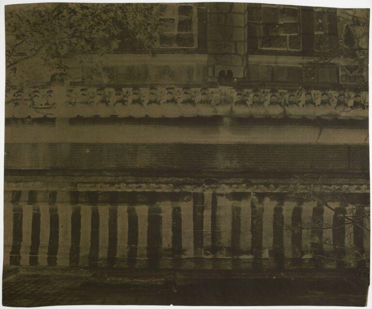 Vintage Reflection of Stone Building