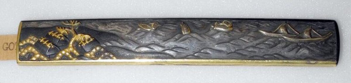 Gilt Carved Japanese Sword Kozuka
