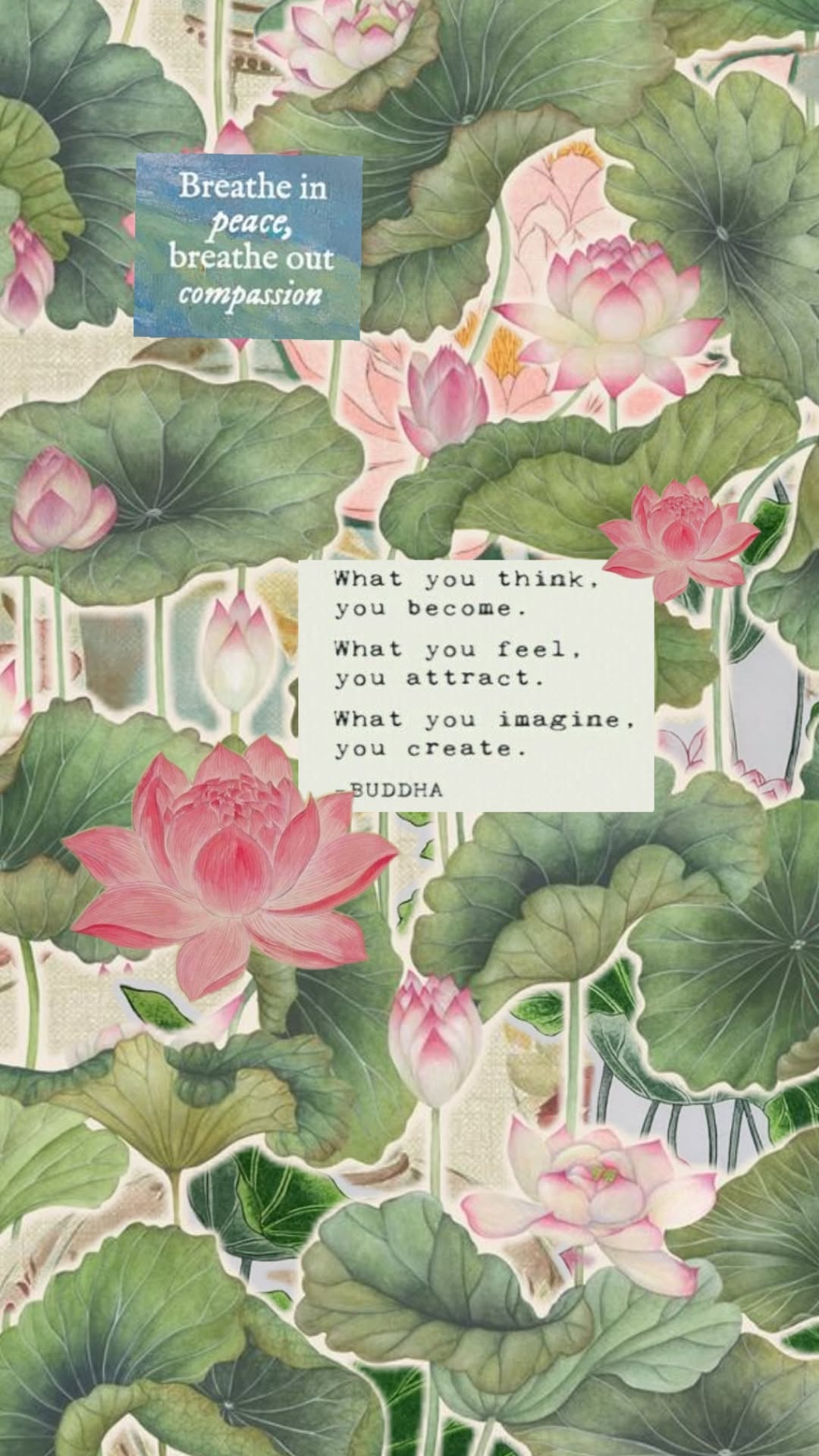Mindfulness Quotes on Lotus Background
