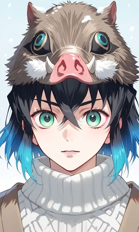 Anime Character with Boar Head Hat