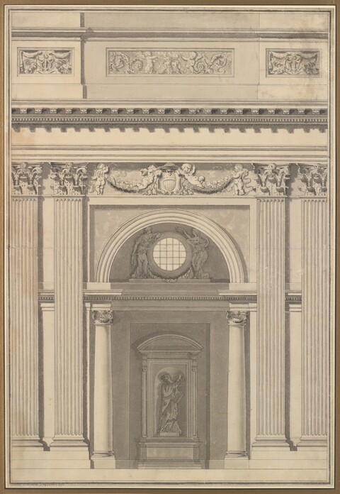 Classical Architectural Interior Elevation Drawing