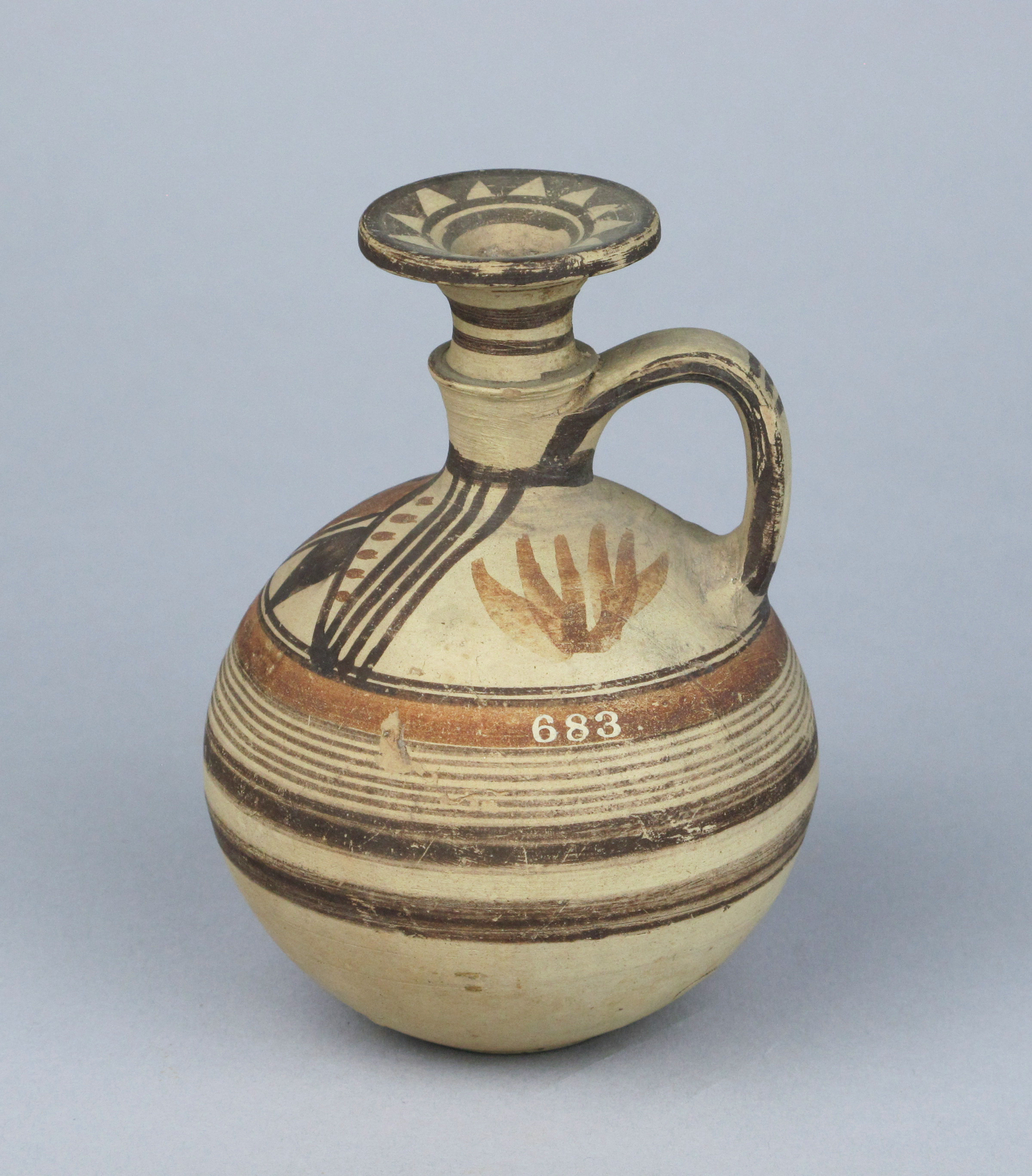 Ancient Decorated Pottery Jug