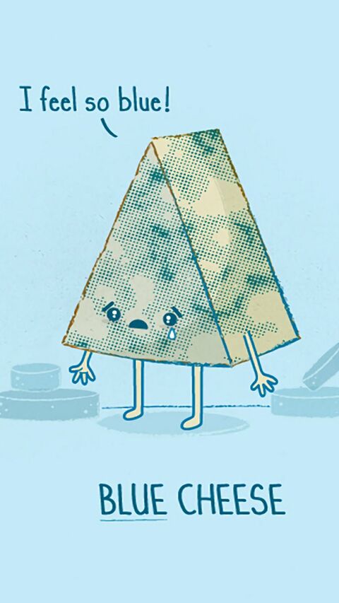 Blue Cheese Pun Illustration