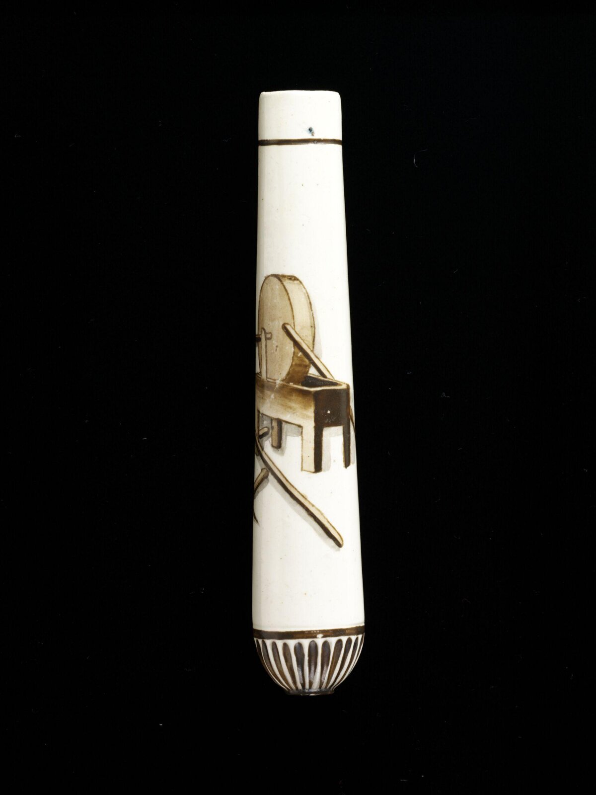 Ceramic Pipe Stem with Tool Illustration