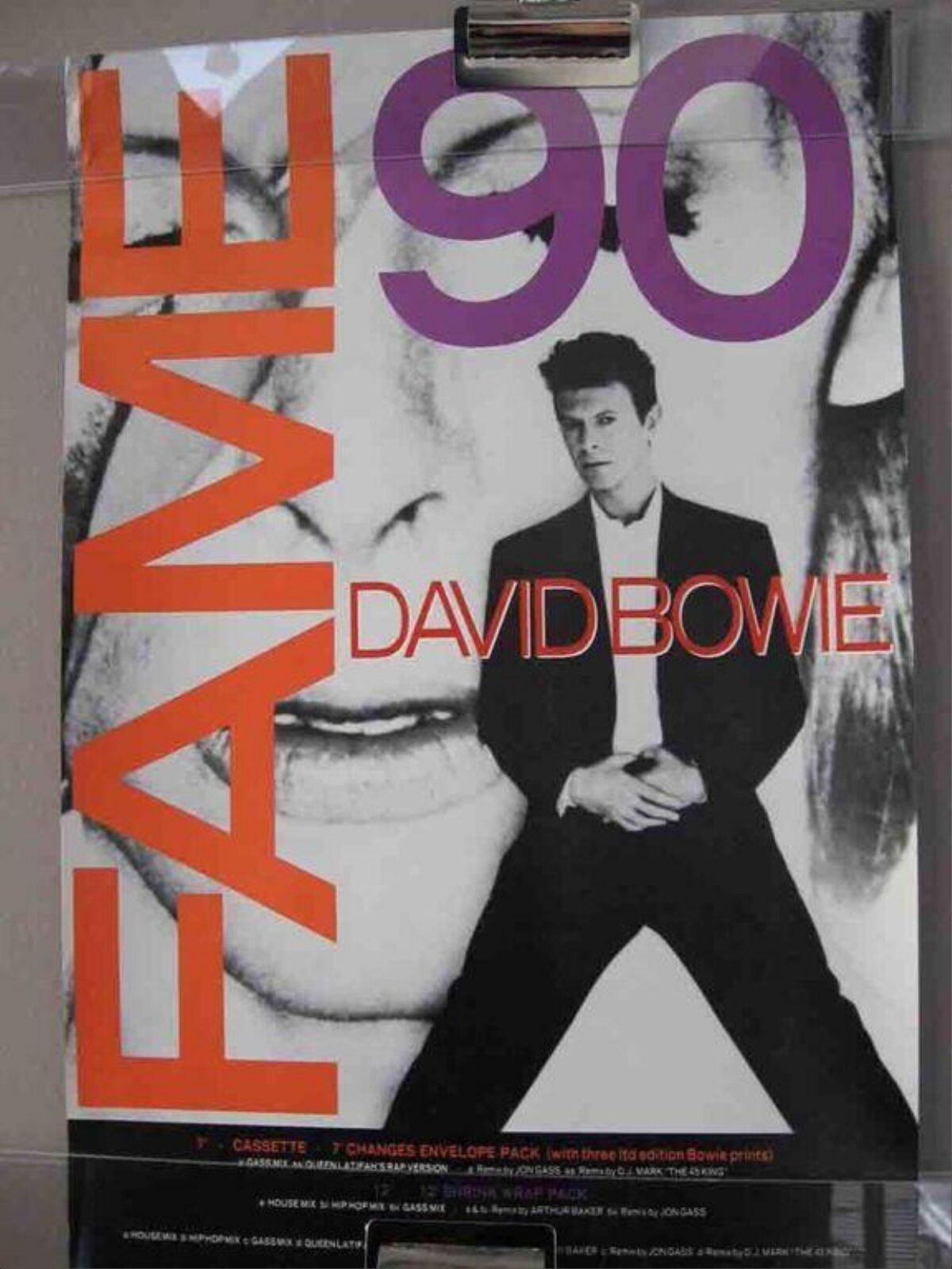 David Bowie Fame 90 Promotional Poster