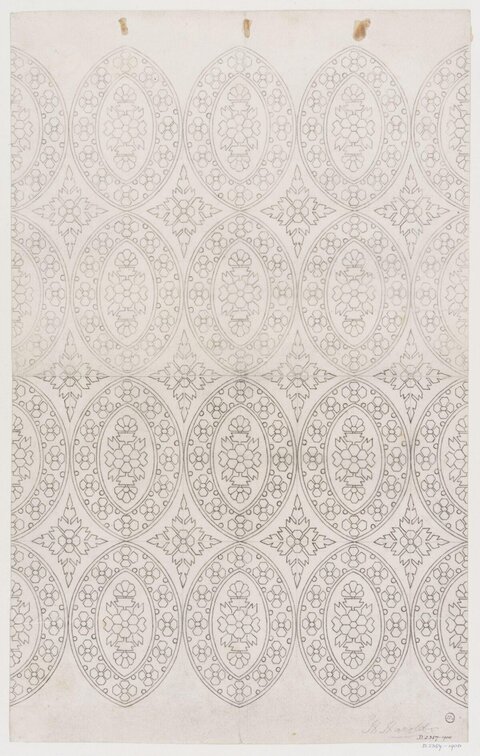 Symmetrical Oval Ornament Pattern Drawing
