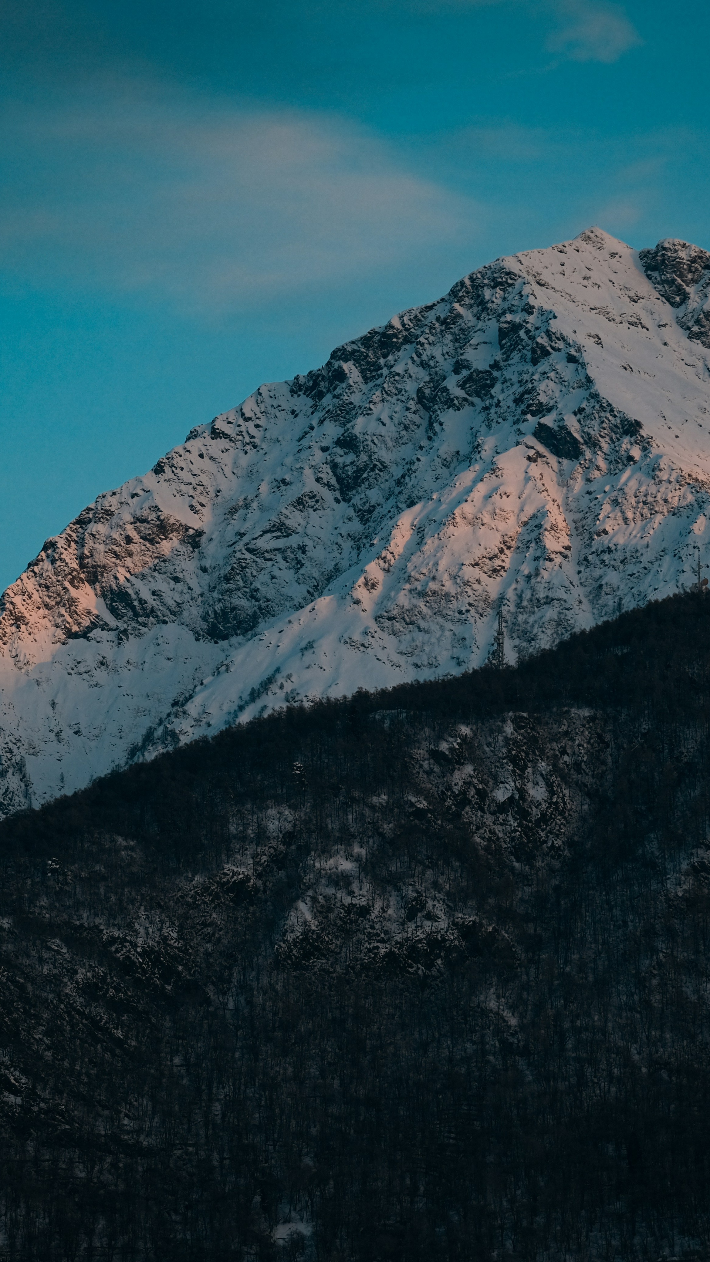 Snow-capped Mountain at Twilight