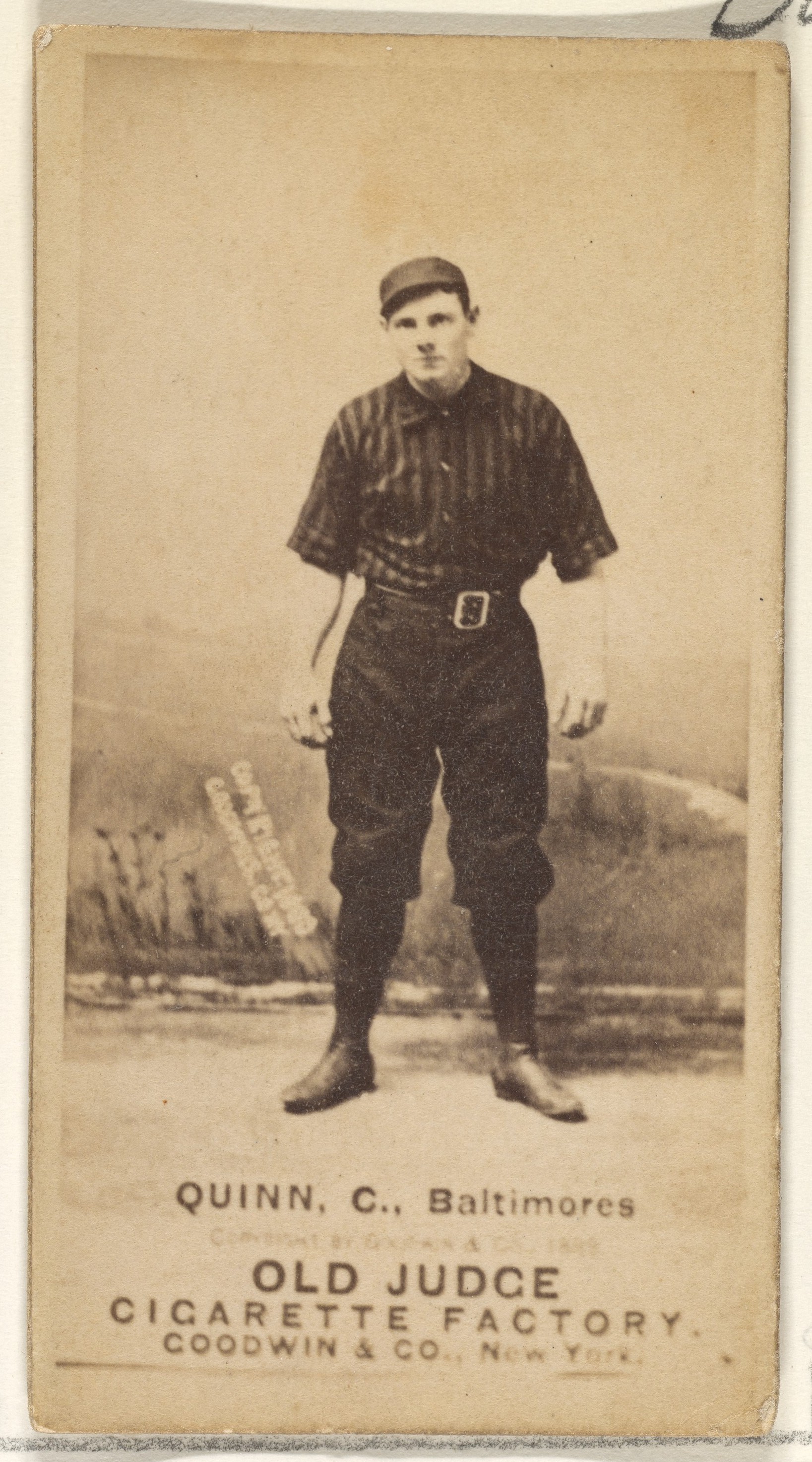 Old Judge Cigarette Card of Baseball Player Quinn