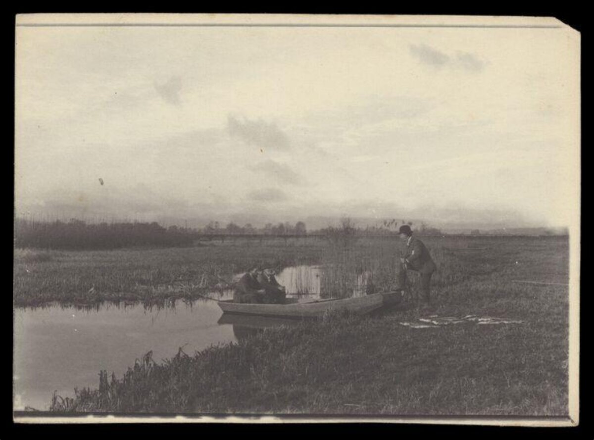 Vintage Wetland Boat Outing