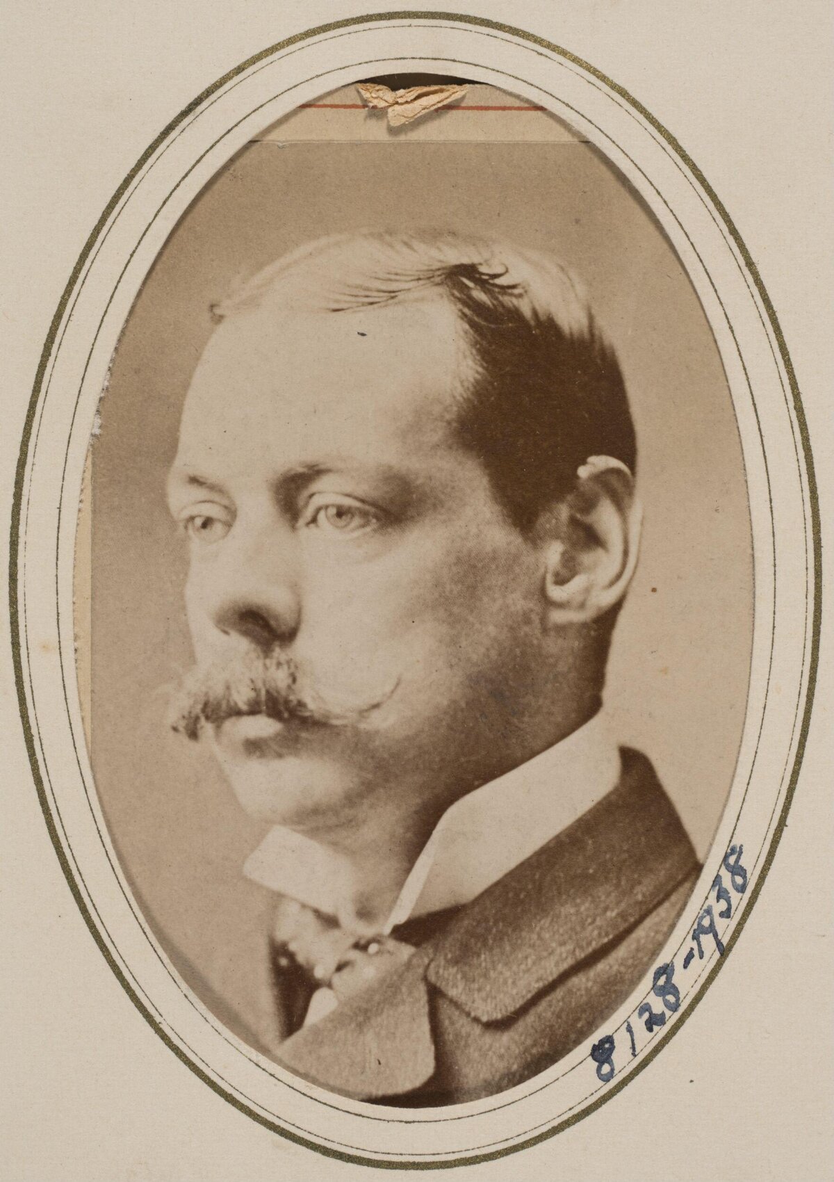 Vintage Oval Portrait of 19th Century Gentleman