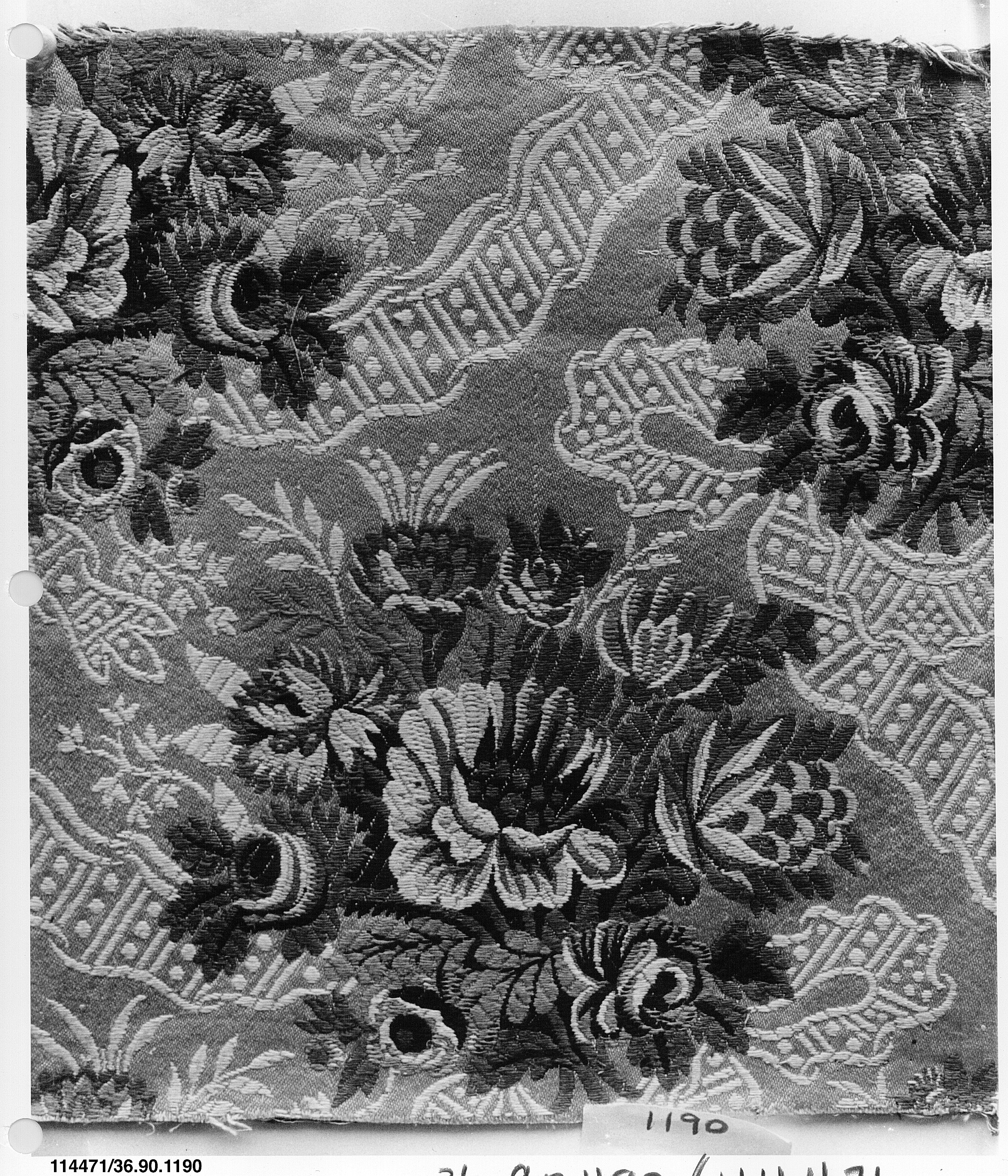 Vintage Floral Brocade Fabric Sample