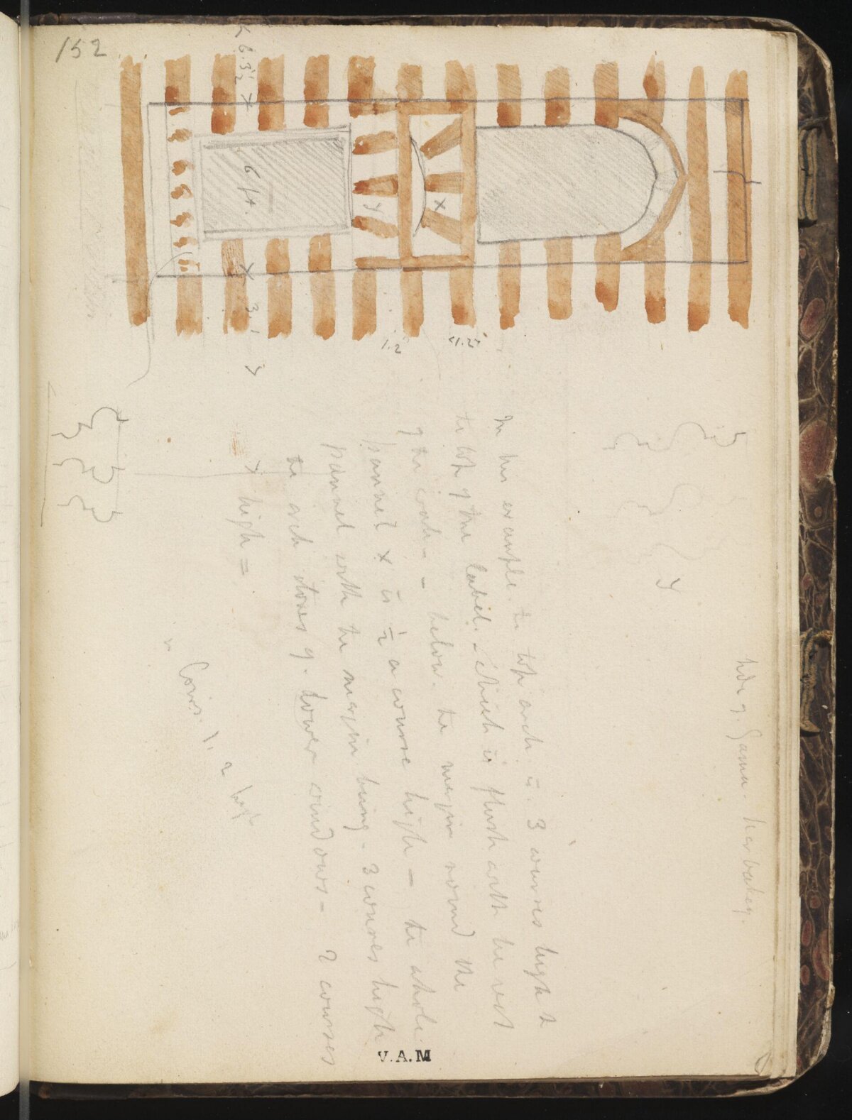 Architectural Plan Sketch in Notebook