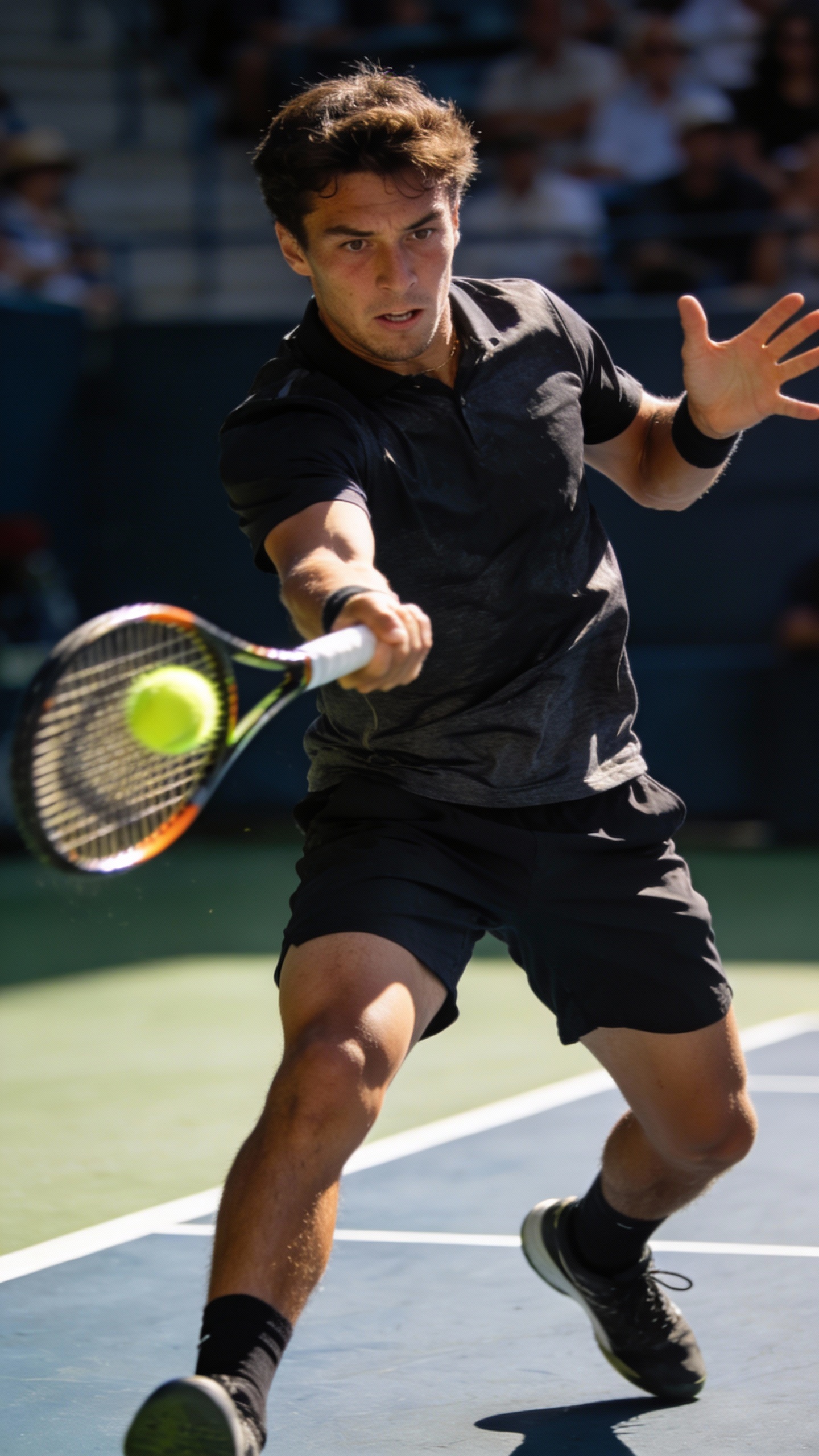 Tennis Player Hitting Forehand Shot