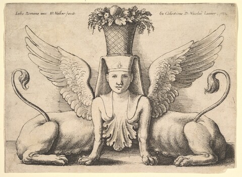 Etching of a Mythological Sphinx