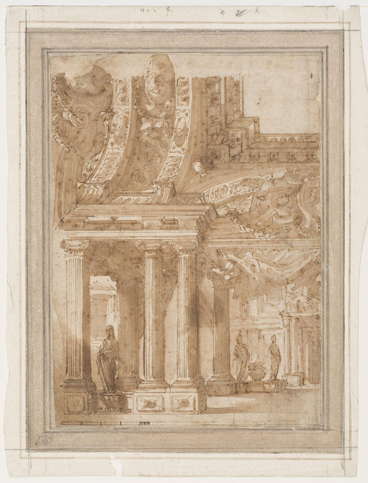 Ornate Classical Interior Architectural Sketch