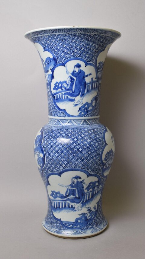Blue and White Figure Porcelain Vase