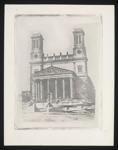 Etching of Neoclassical Church
