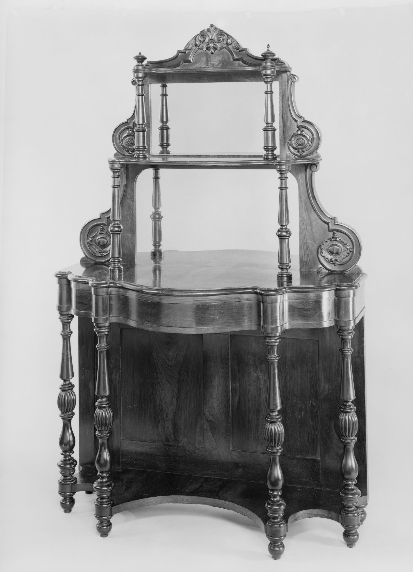 Ornate Carved Antique Wooden Side Cabinet — Business