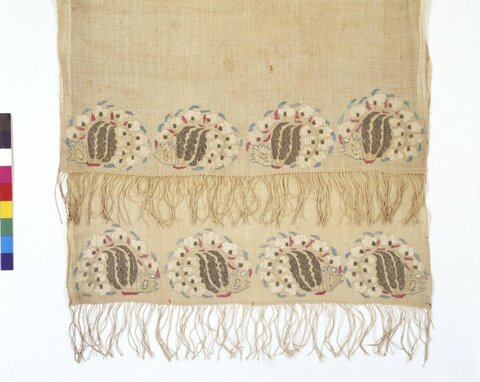Ancient Embroidered Hedgehog Textile